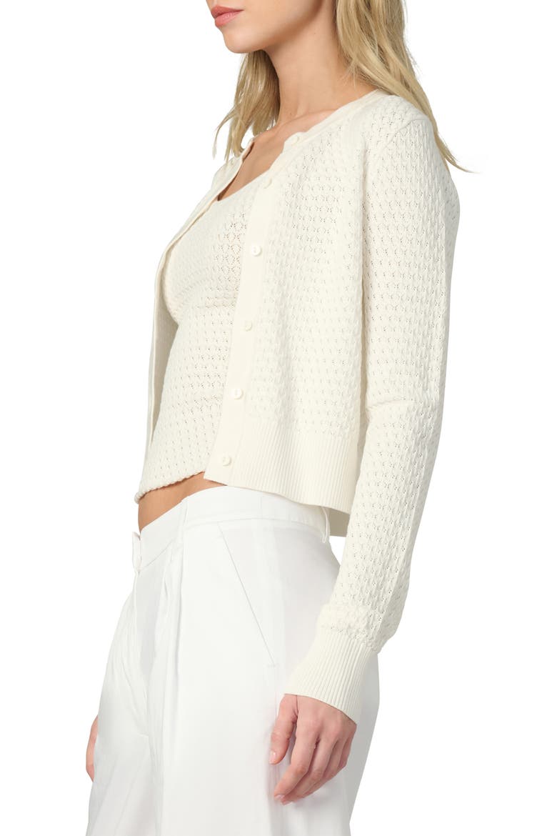 The Pointelle Dani Cardigan, Alternate, color, MILK