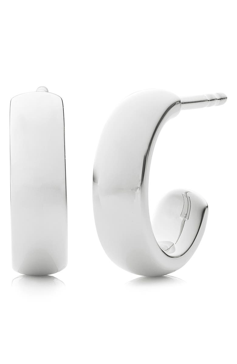 Monica Vinader Fiji Mini Hoop Earrings, Main, color, Silver