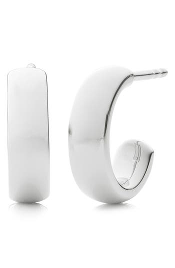 Monica Vinader Fiji Mini Hoop Earrings In Silver