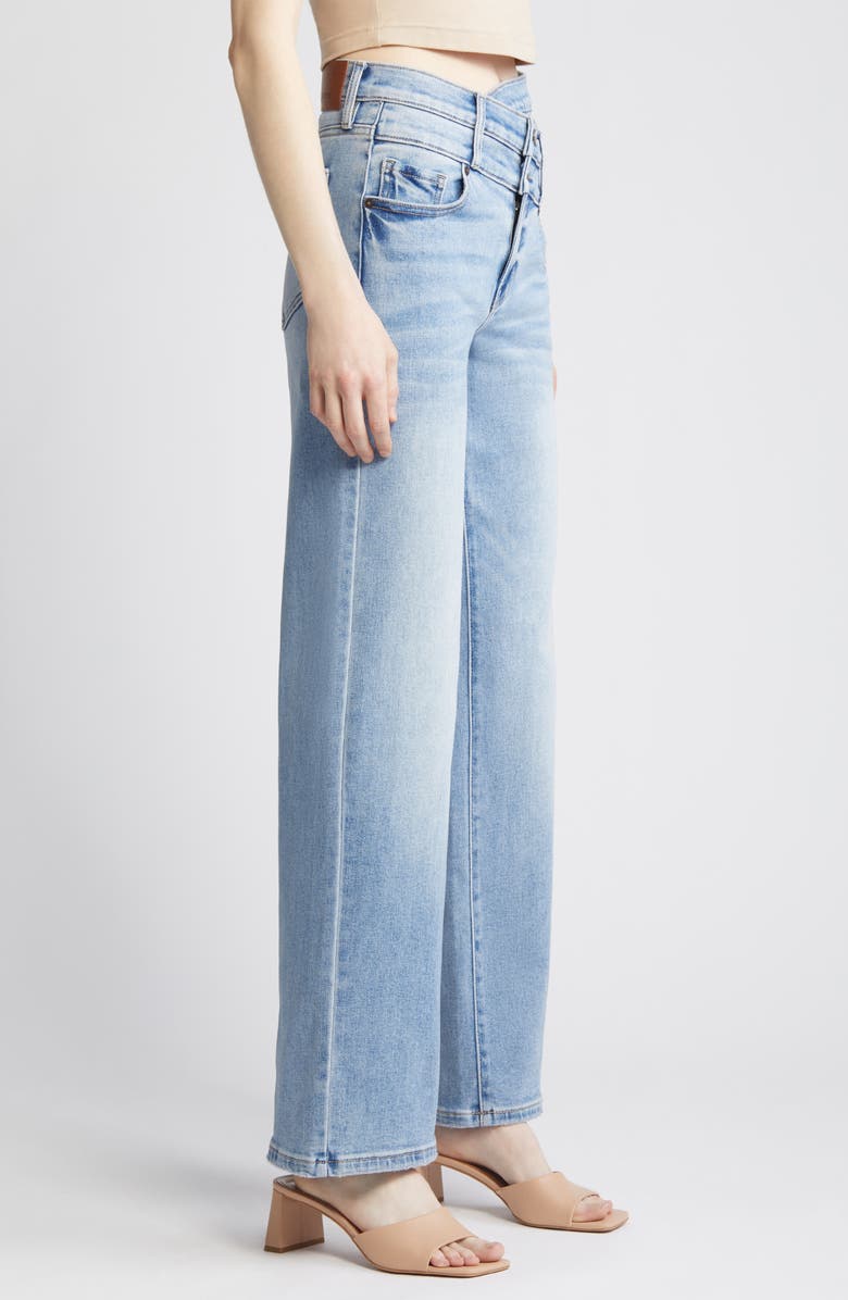 HIDDEN JEANS Double Crossover High Waist Wide Leg Jeans, Alternate, color, 