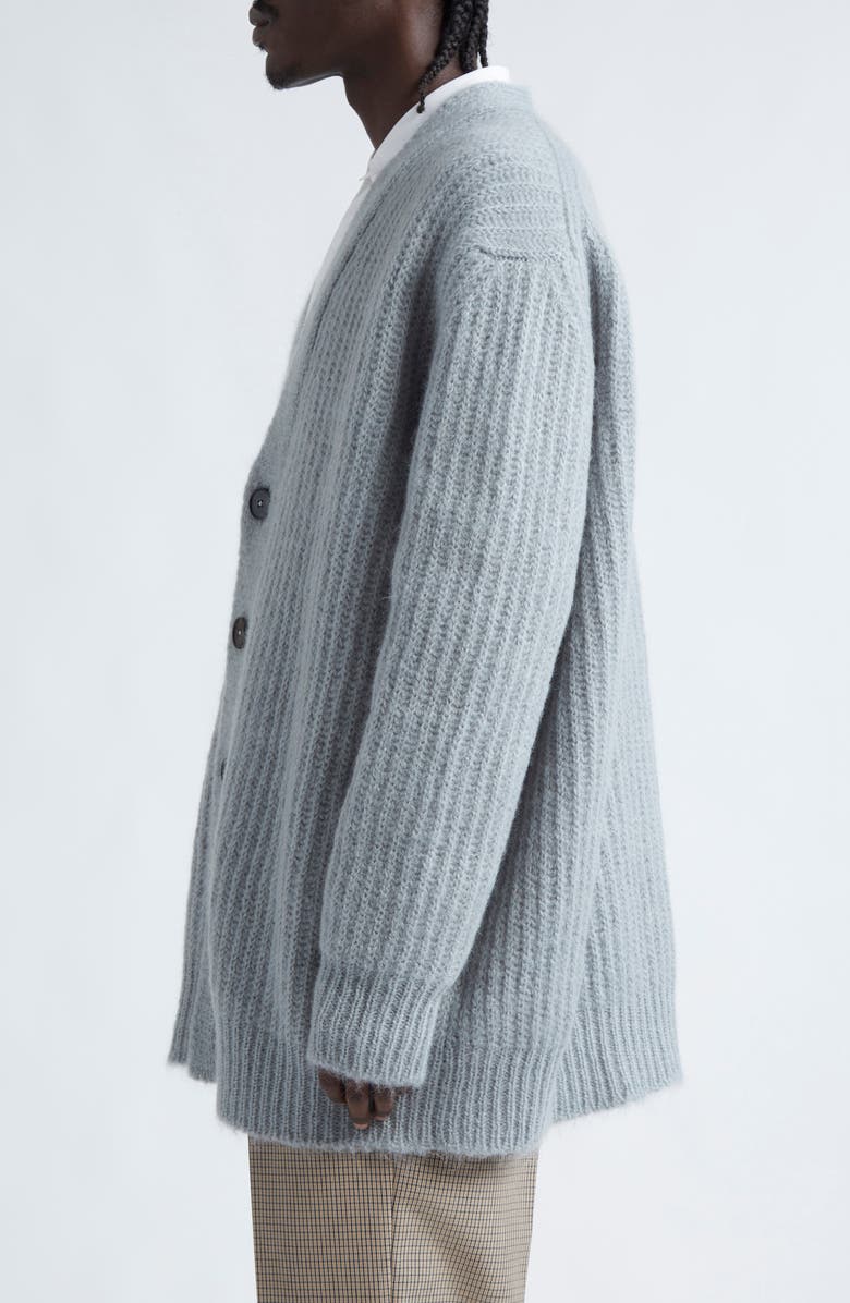 Jil Sander Mohair & Wool Rib V-Neck Cardigan, Alternate, color, 
