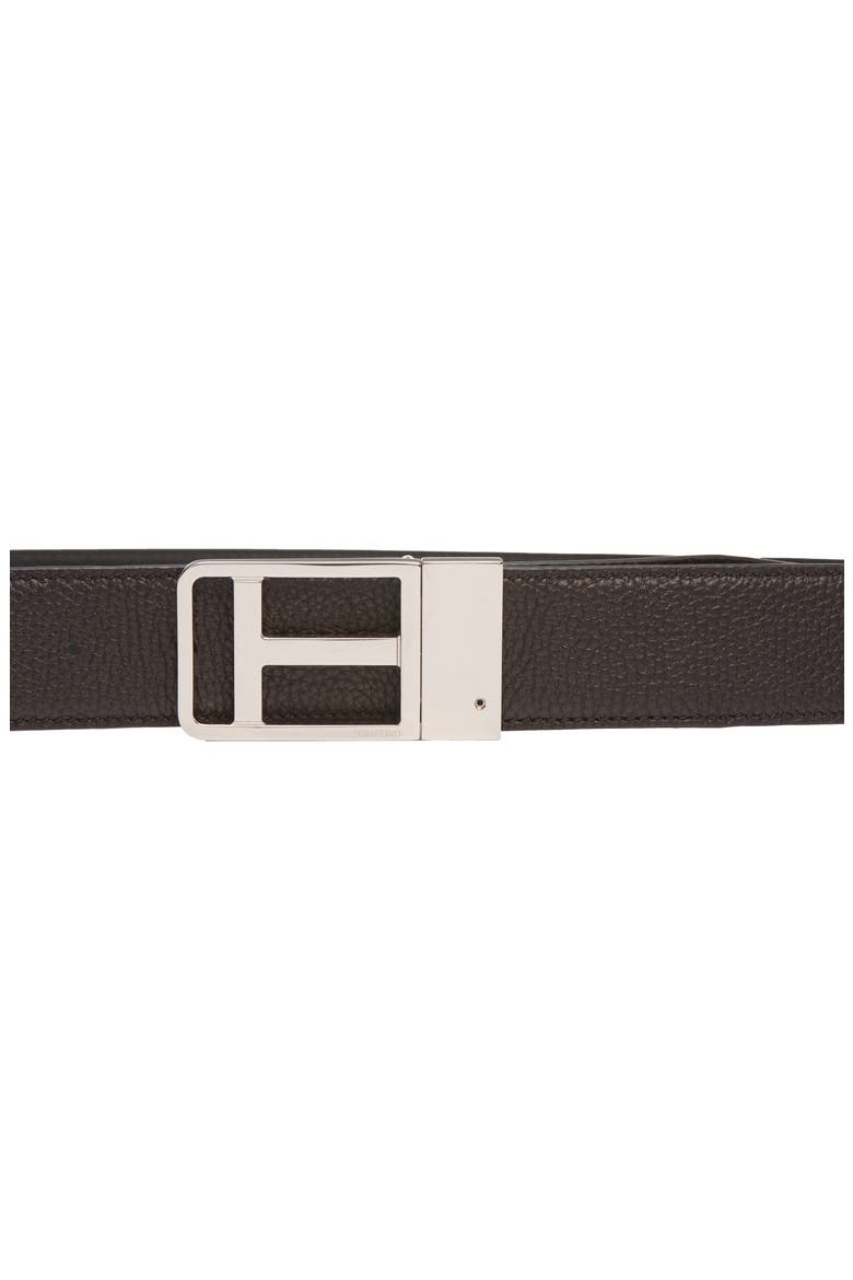 Framed T Buckle Reversible Soft Grain Leather Belt, Alternate, color, BROWN/ BLACK