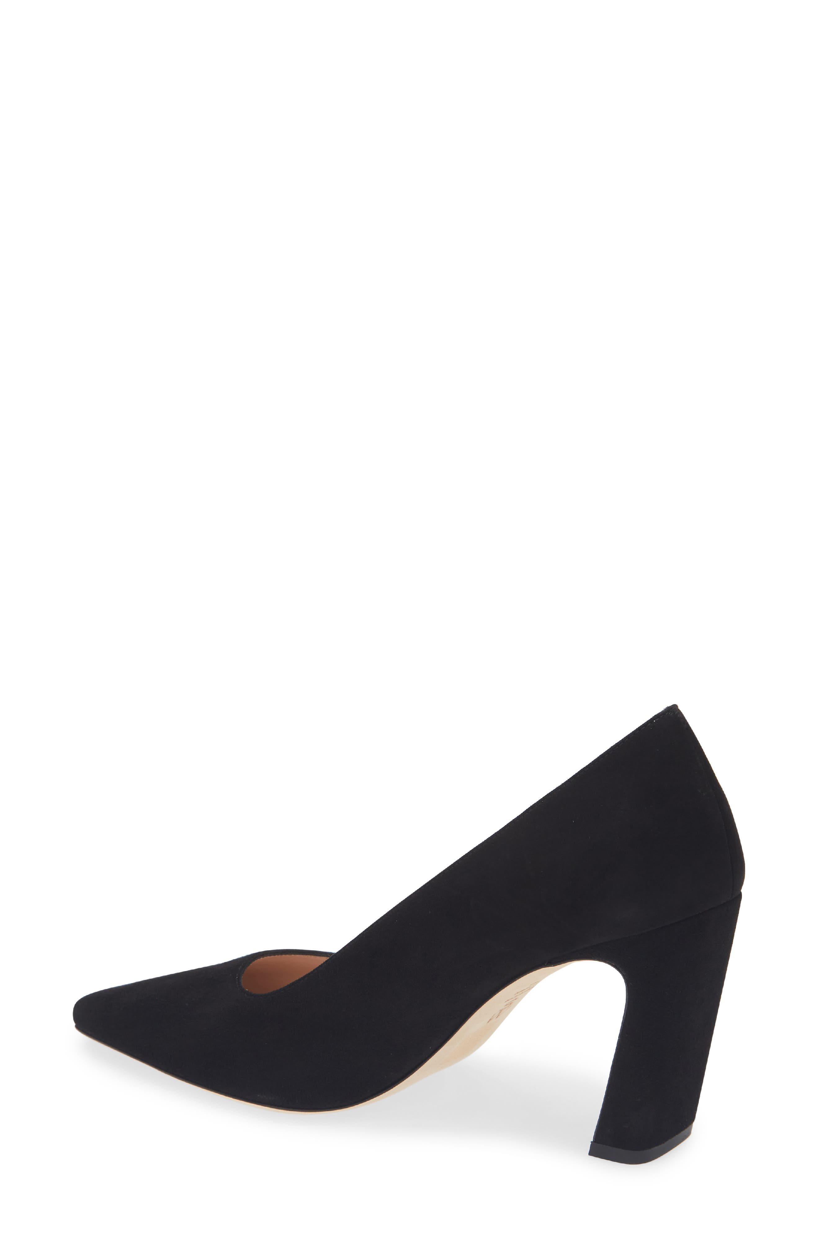 Stassi Croc Embossed Leather Pump, Alternate, color, BLACK SUEDE