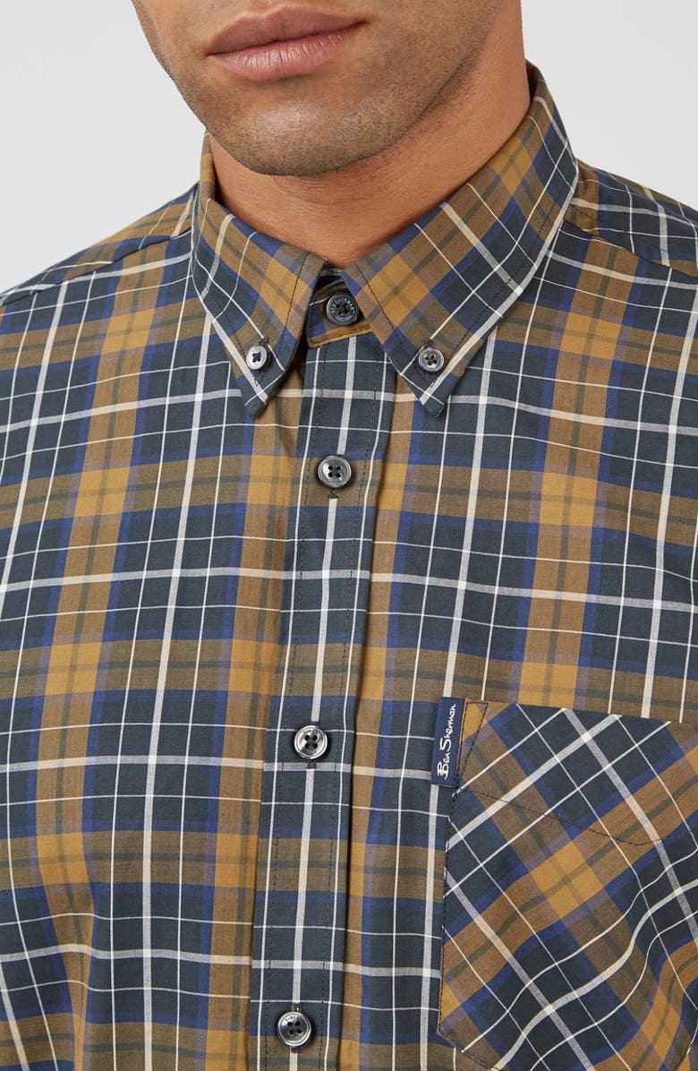 Ben Sherman Check Cotton Button-Down Shirt, Alternate, color,