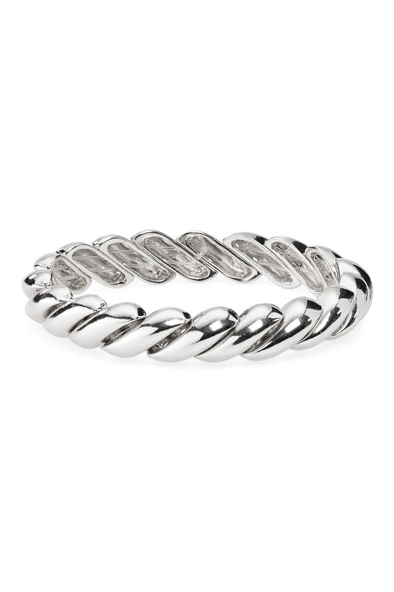 Twisted Stretch Bracelet, Main, color, SILVER
