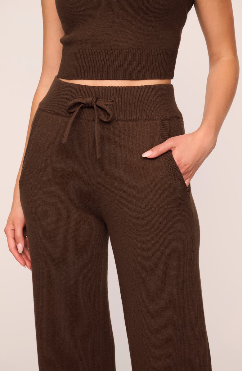 Eberjey Wide Leg Lounge Sweater Pants, Alternate, color, Chocolate