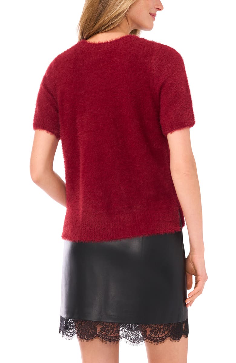 Vince Camuto Short Sleeve Sweater, Alternate, color, Crimson