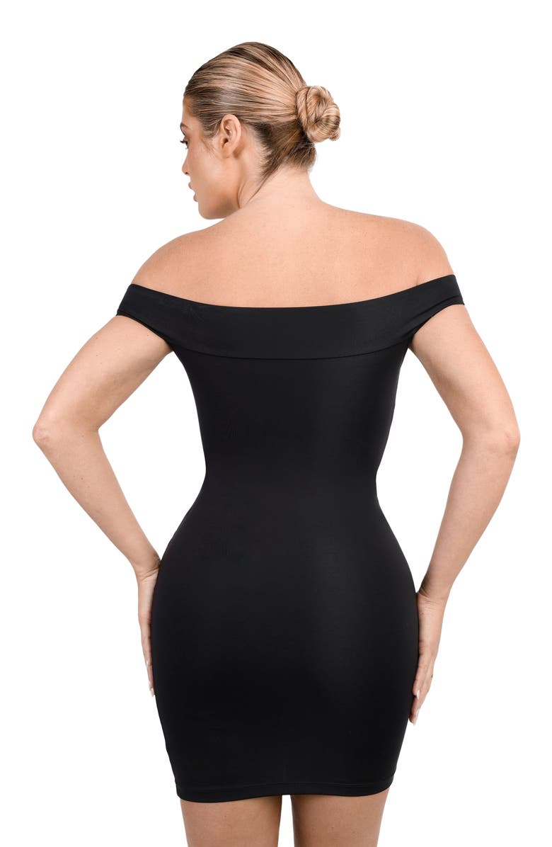Popilush Shapewear Off-the-Shoulder Bodycon Mini Dress, Alternate, color, Classic Black