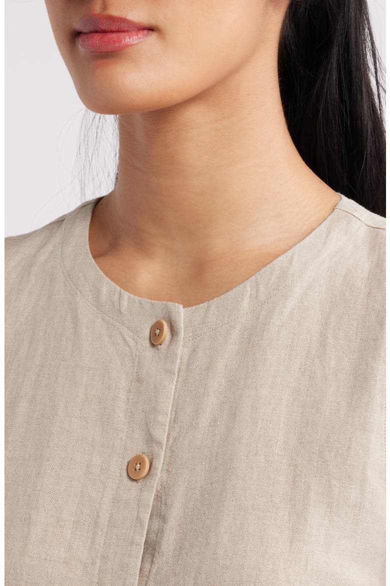 Organic Linen Long Vest, Alternate, color, UNDYED NATURAL