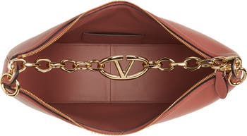 Valentino Garavani Medium VLOGO Moon Leather Hobo Bag