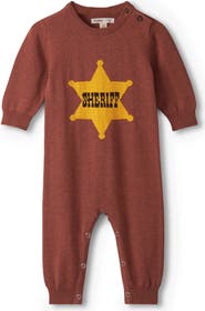 Hatley Sheriff Intarsia Cotton Sweater Romper