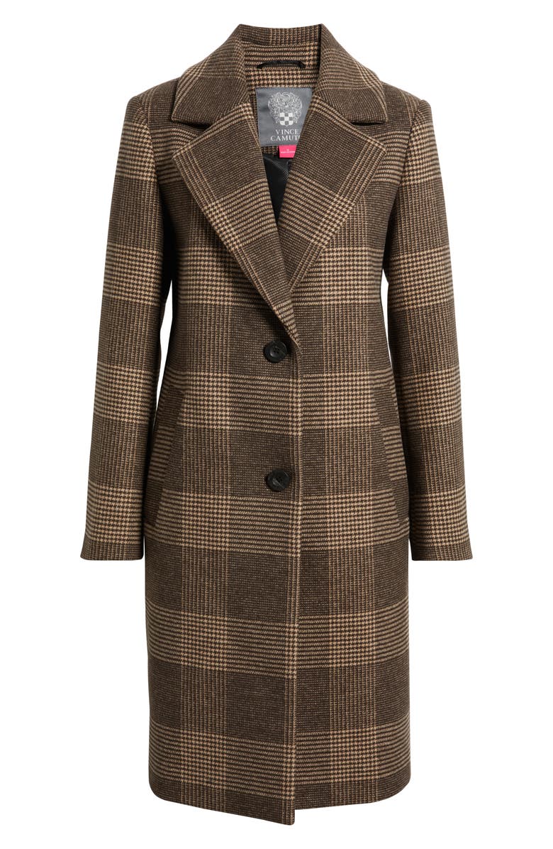 Vince Camuto Wool Blend Coat, Alternate, color, Taupe Glen Plaid