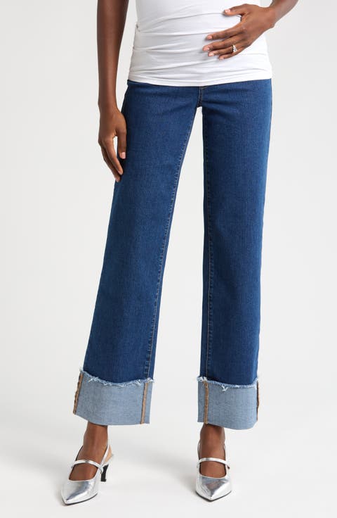 Over the Bump Cuffed Straight Leg Maternity Jeans (Levi)