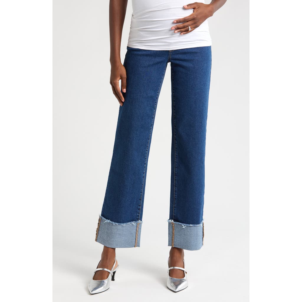 1822 Denim Over the Bump Cuffed Straight Leg Maternity Jeans in Levi