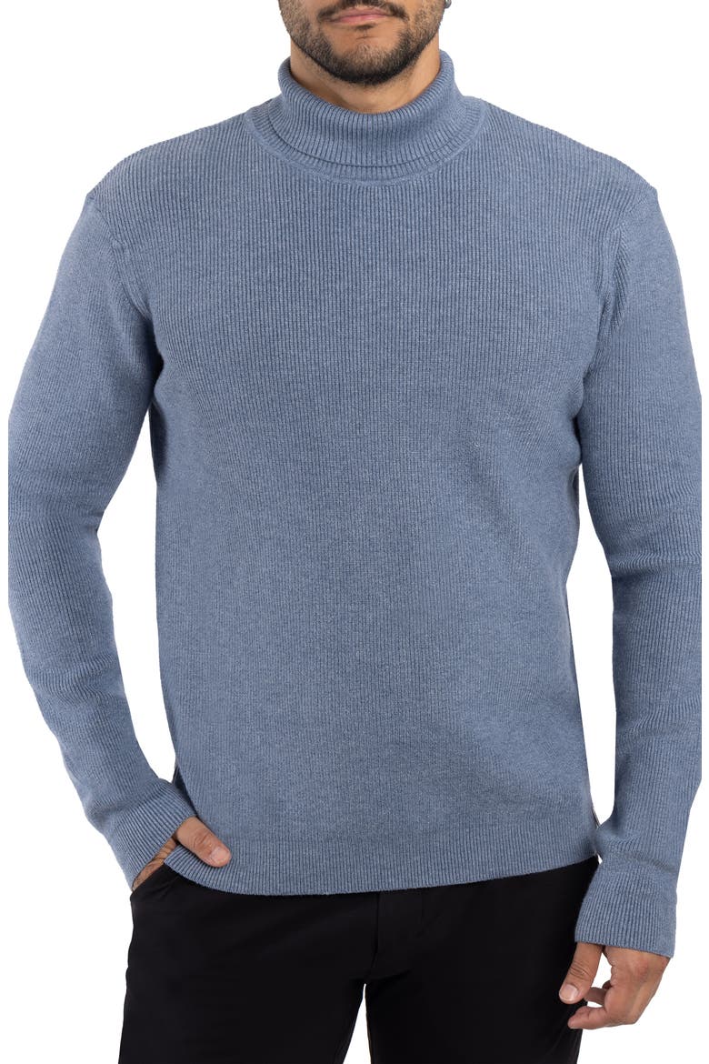 Ribbed Turtleneck Sweater, Main, color, HEATHER SLATE