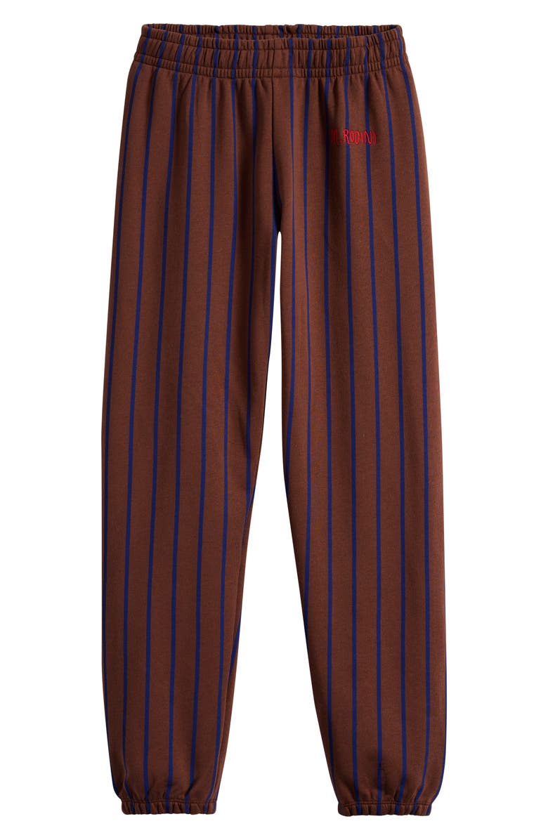 Mini Rodini Kids' Stripe Organic Cotton Sweatpants, Main, color, Brown