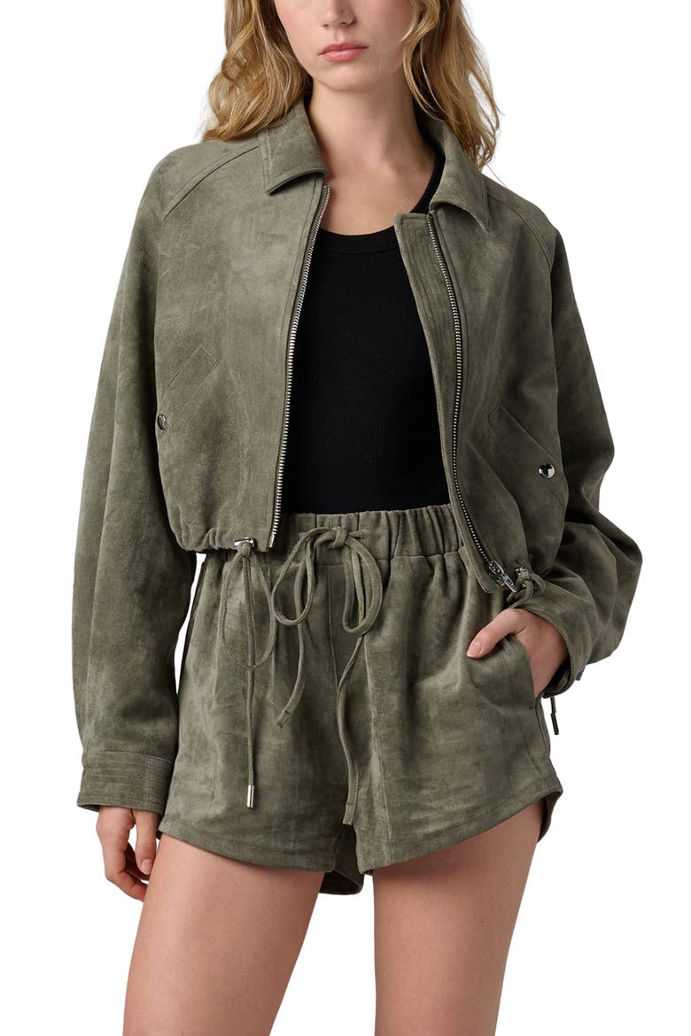 Faux Suede Jacket, Alternate, color, DESERT SAGE