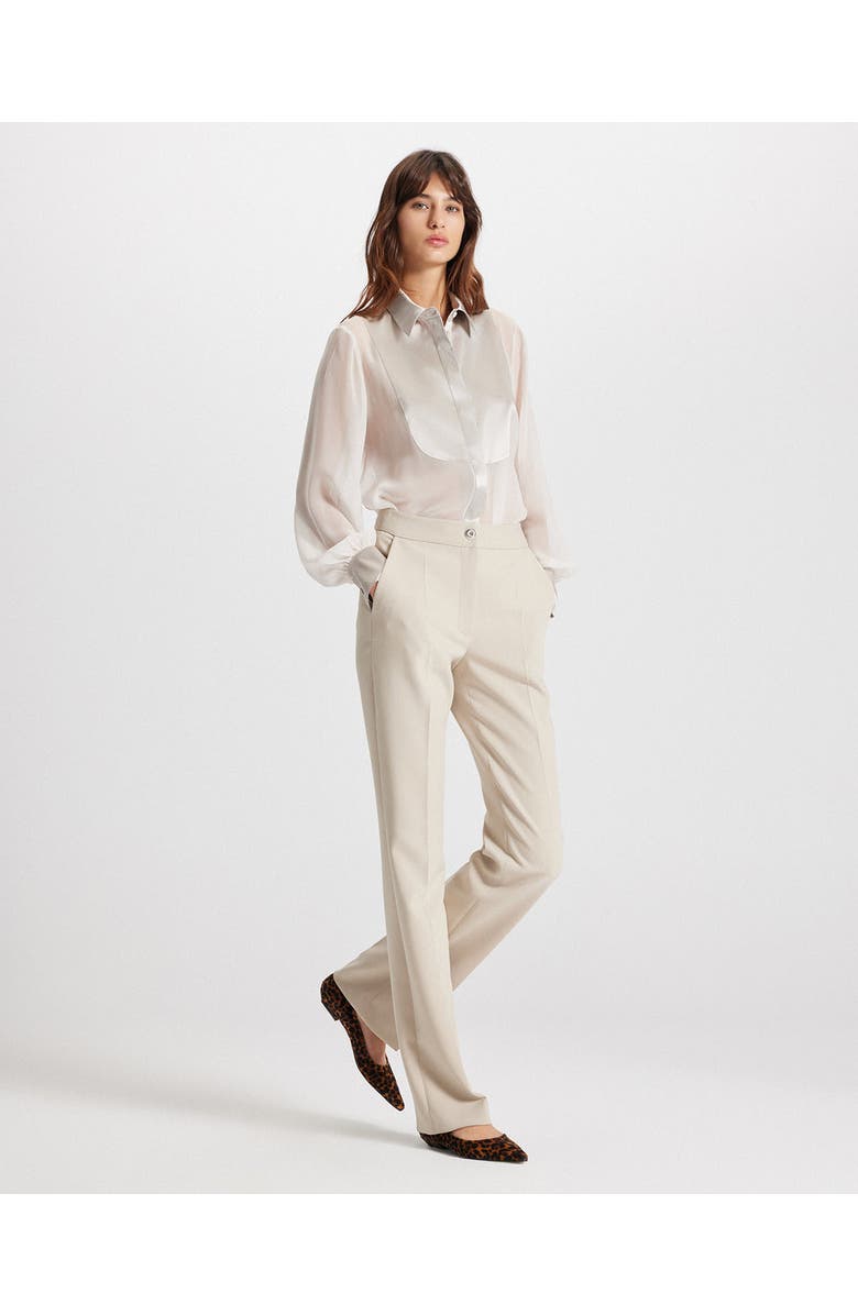 THEO The Label Idalia Plasteron Chiffon Blouse, Alternate, color, Stone