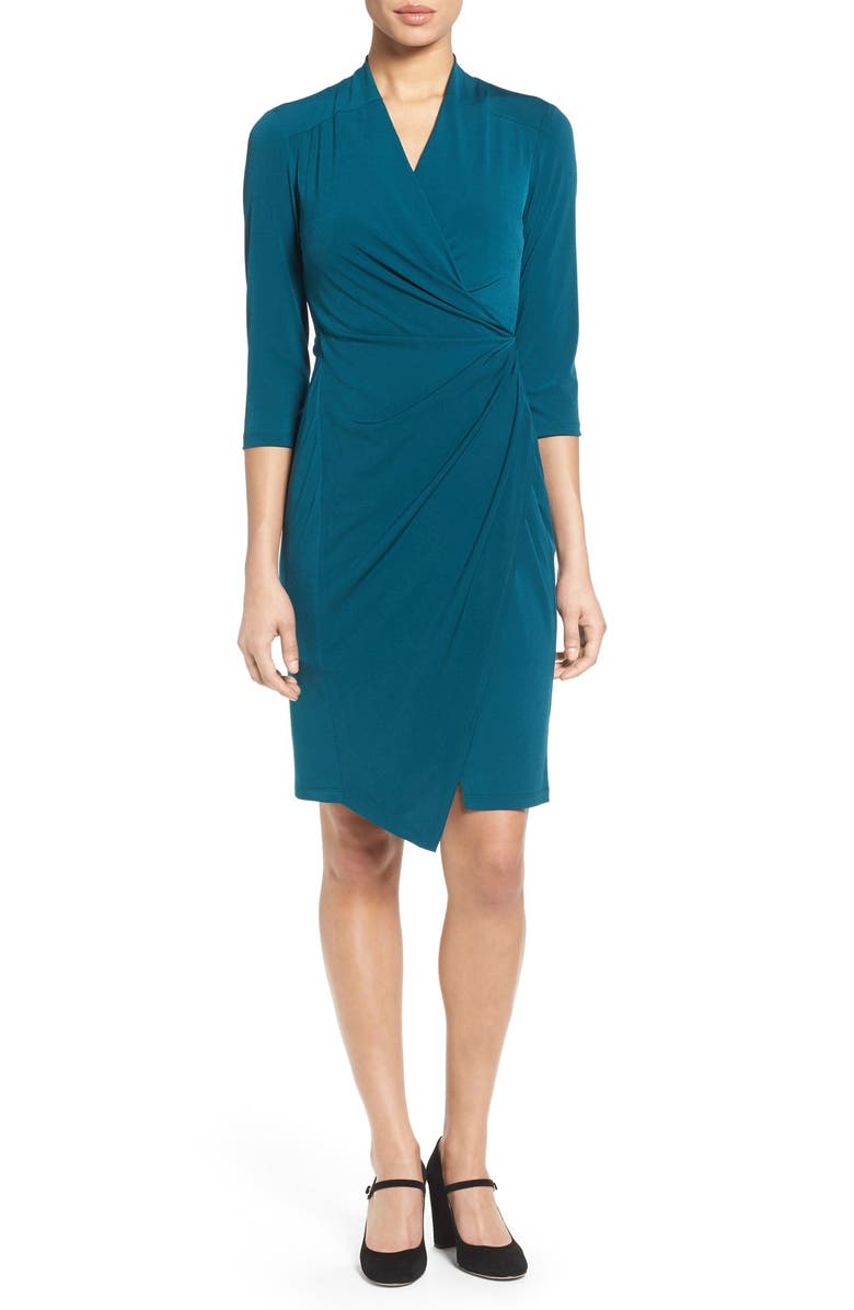 Chetta B Faux Wrap Jersey Dress, Main, color,