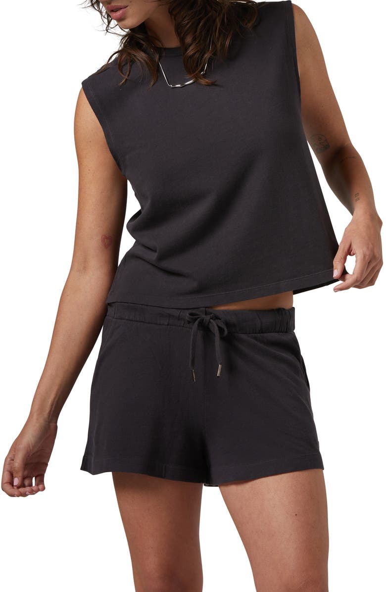 Brixton Carefree Organic Cotton Muscle Tank, Main, color, Black