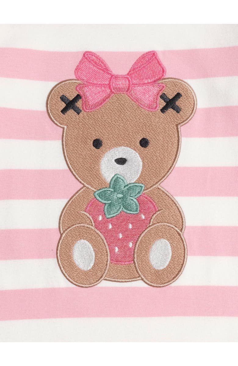 Huxbaby Strawberry Stripe Romper, Alternate, color, Strawberry/Almond Milk