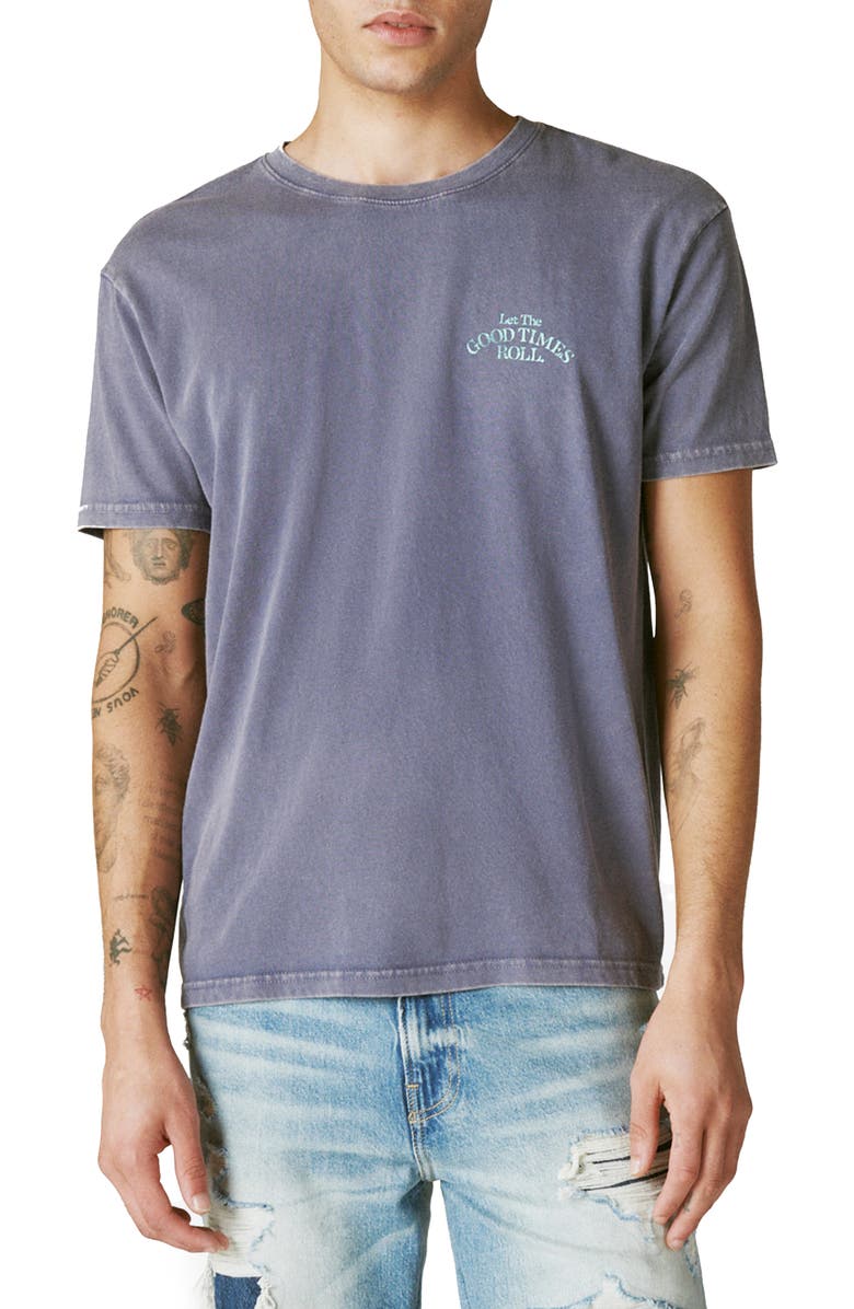Lucky Brand Let The Good Times Roll Cotton Graphic Tee, Main, color, 