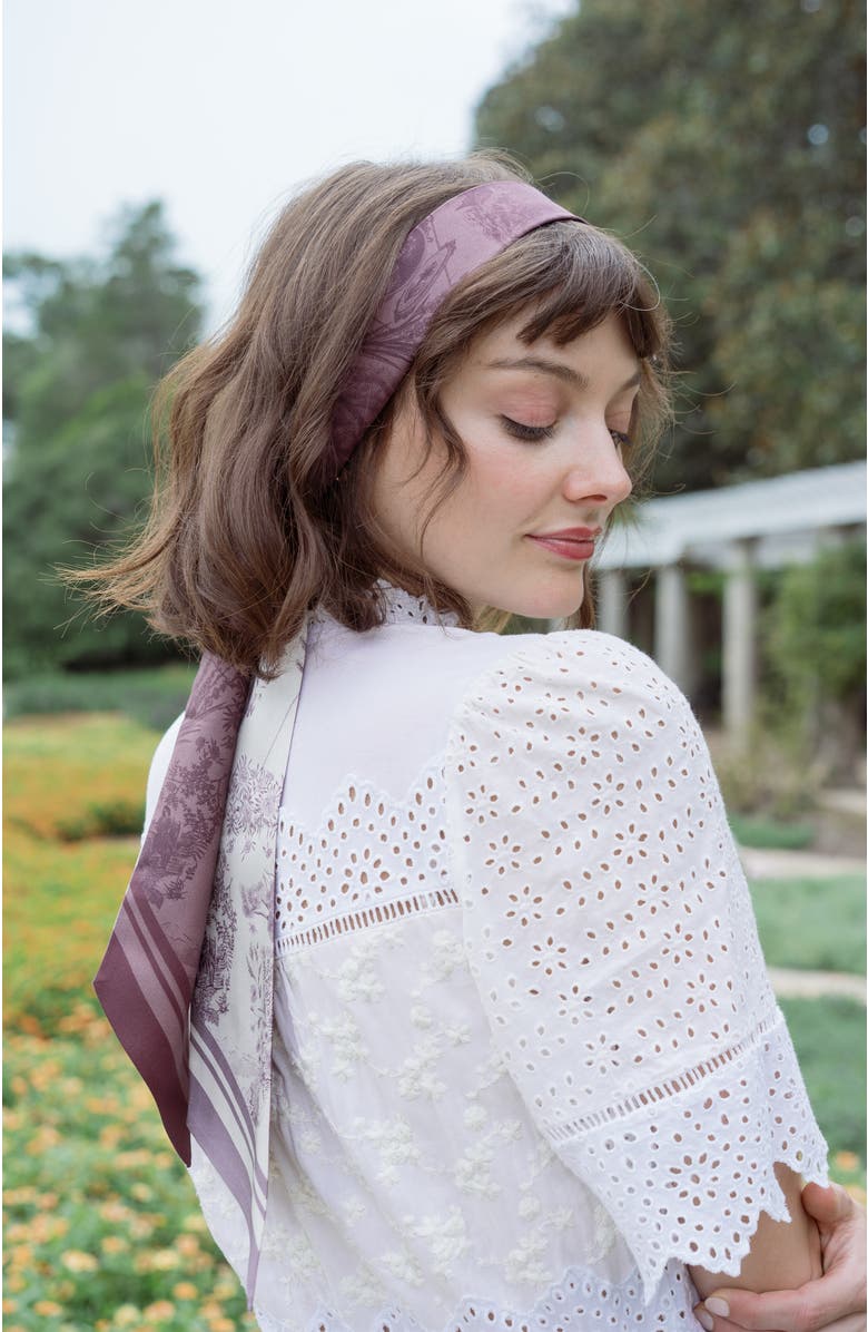 Bond & Grace The Heroines Silk Twilly Scarf, Alternate, color, Plum