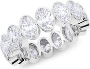 HauteCarat Oval Cut Lab Created Diamond Eternity Ring
