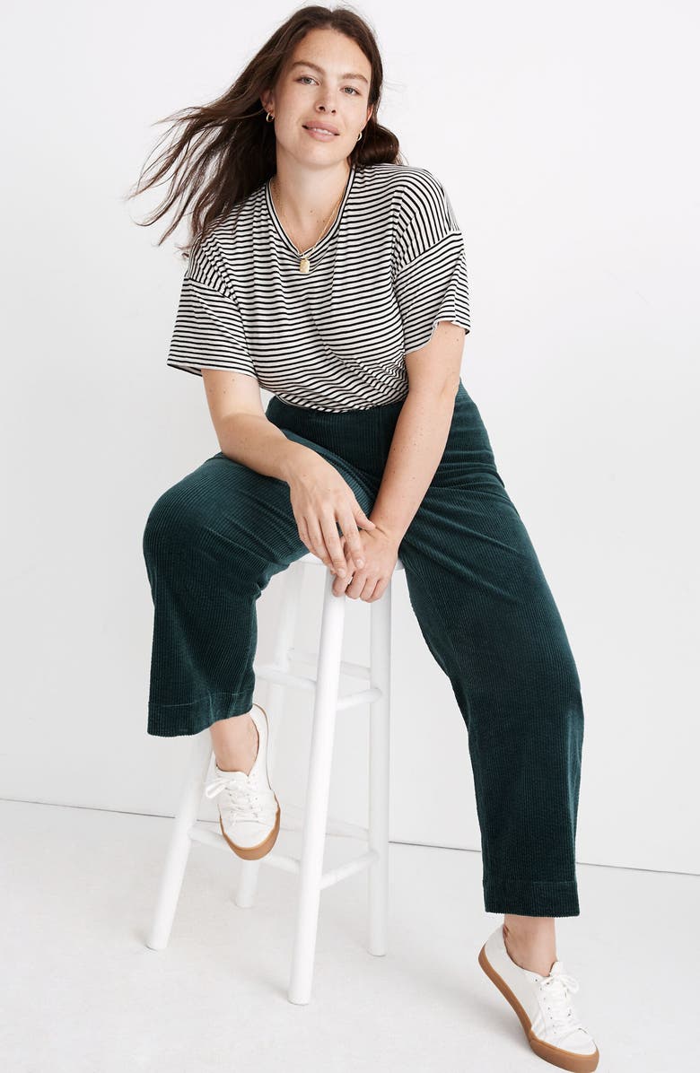 Madewell Slim Emmett Wide Leg Crop Pants: Corduroy Edition, Alternate, color, 