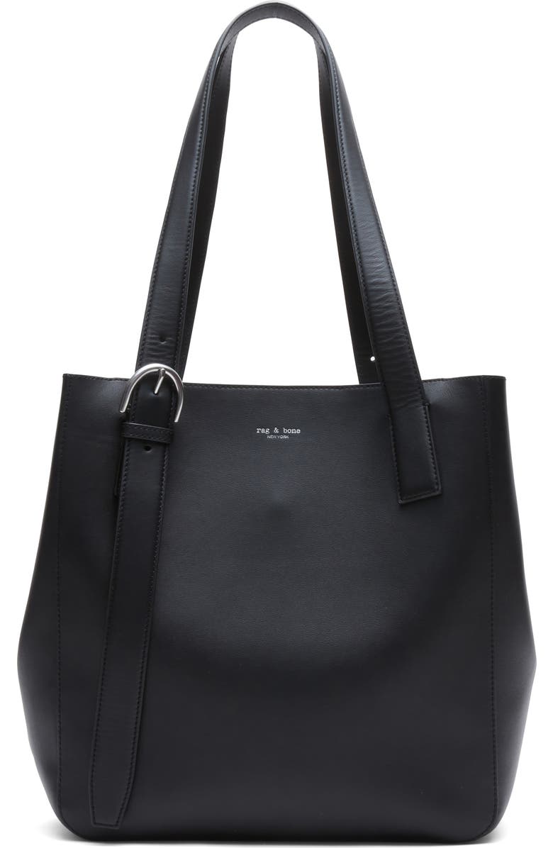 rag & bone Parker Leather Tote, Alternate, color, Black