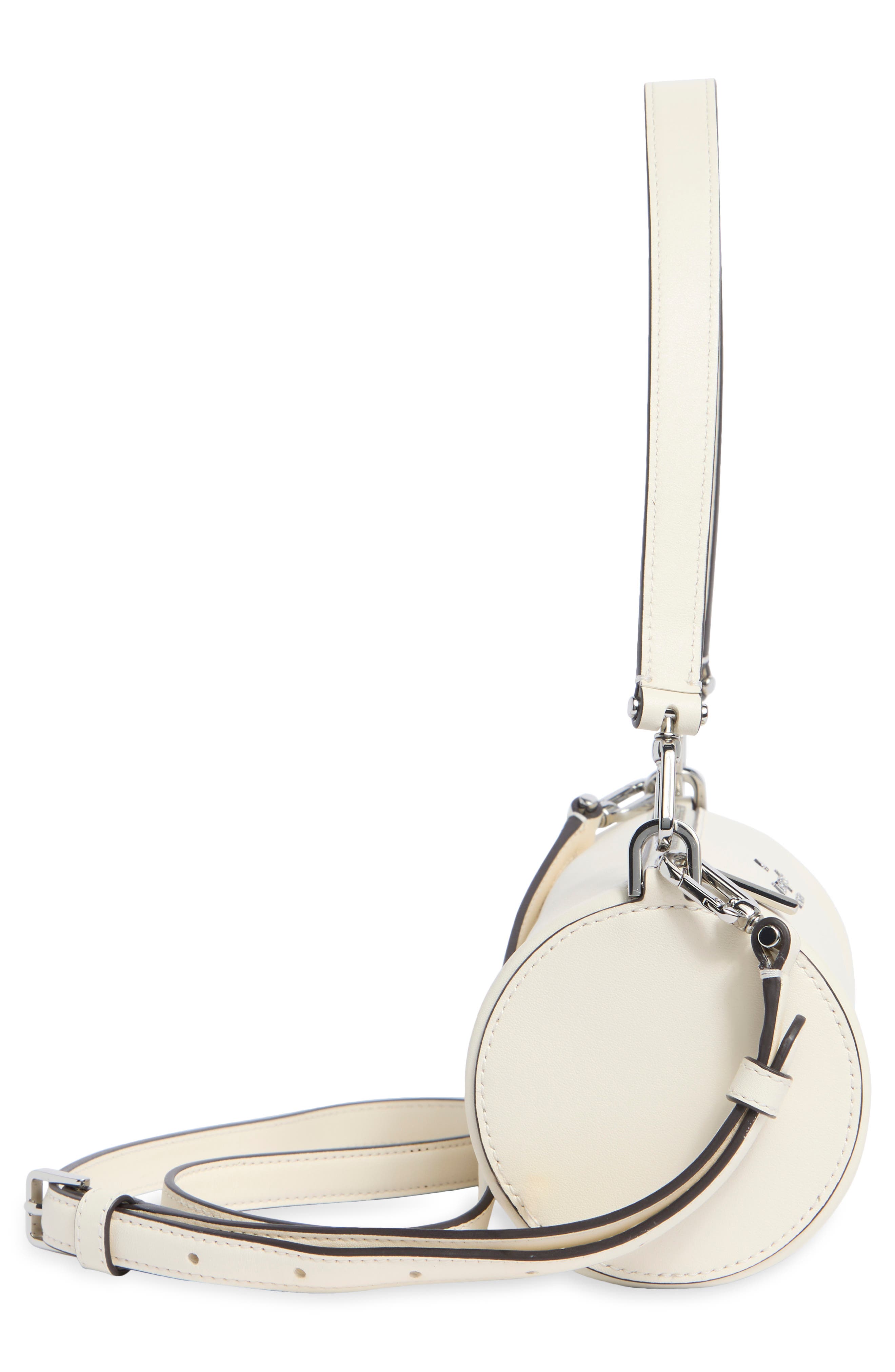 Mini Leather Convertible Crossbody Bag, Alternate, color, MERINGUE