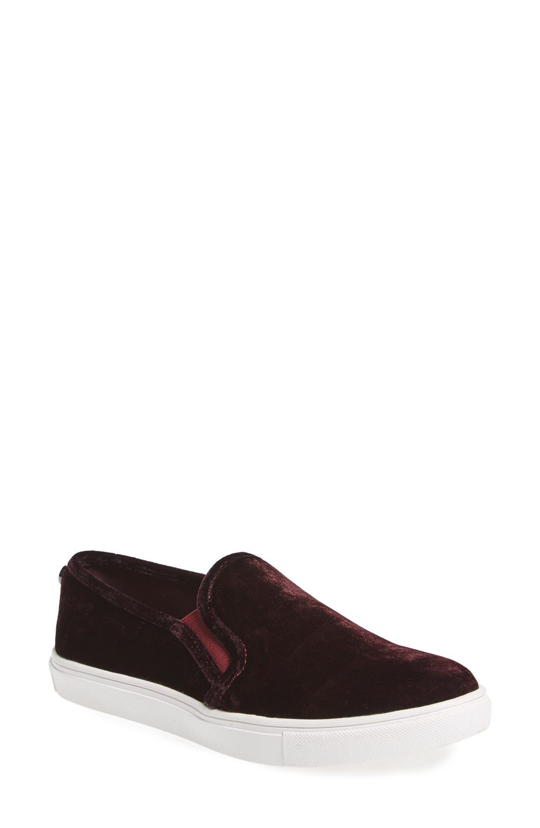 Ecntrcv Slip-On Sneaker, Main, color, BURGUNDY VELVET