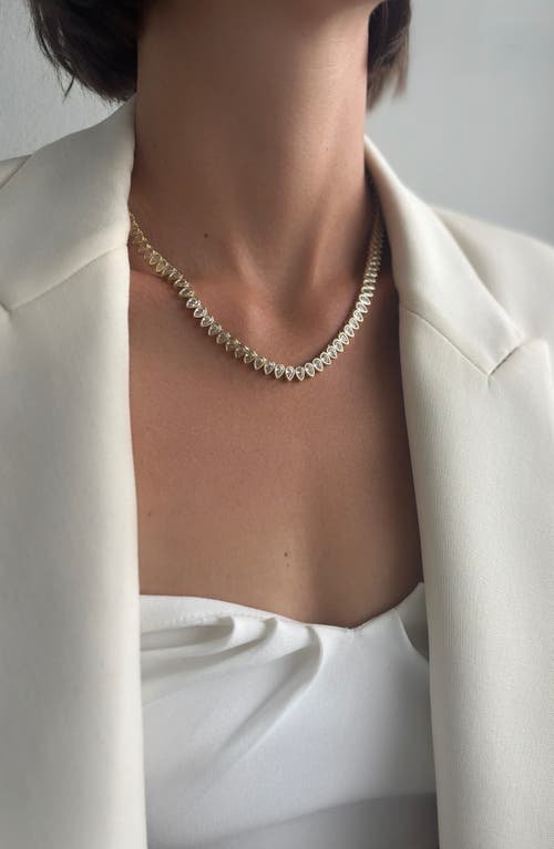 St. Moran Pear Crystal Collar Necklace In Gold