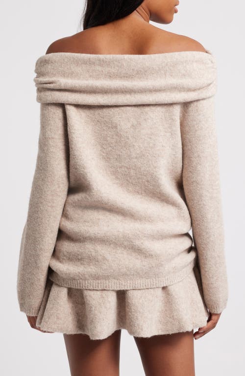 Mistress Rocks Off The Shoulder Sweater In Biscuit