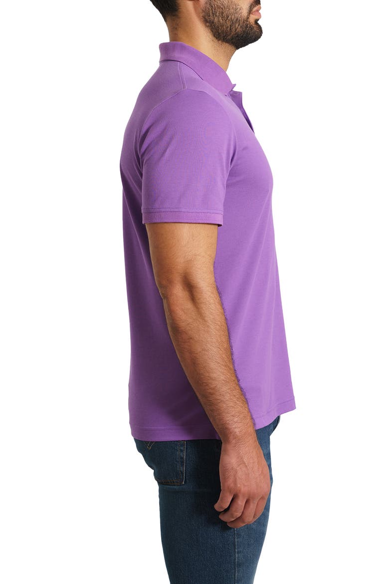 Lightning Embroidered Piqué Polo, Alternate, color, LIGHT PURPLE