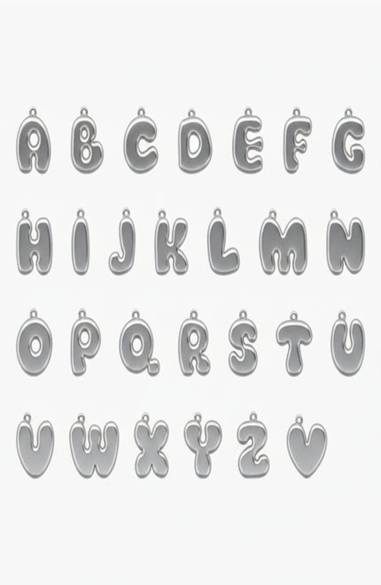 Oak & Luna Bubble Up Initial Necklace - Sterling Silver, Alternate, color, Letter R