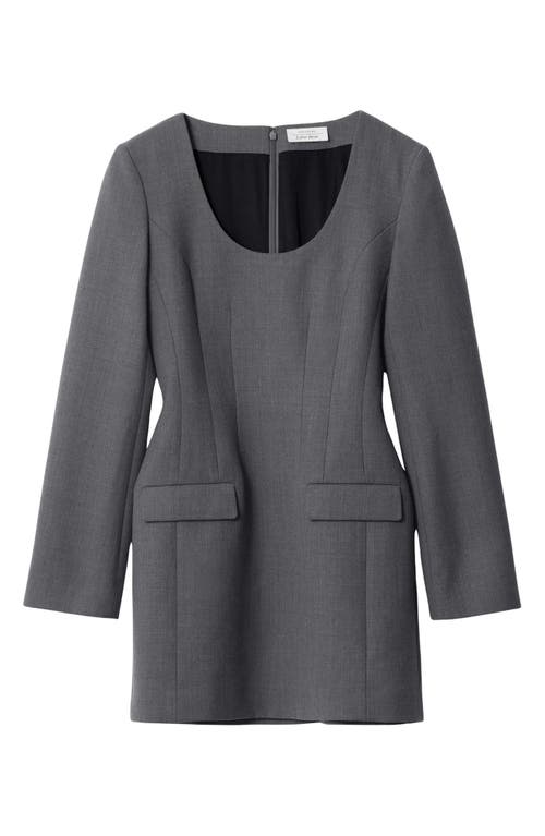 & Other Stories Long Sleeve Tailored Minidress In Grey Medium Dusty