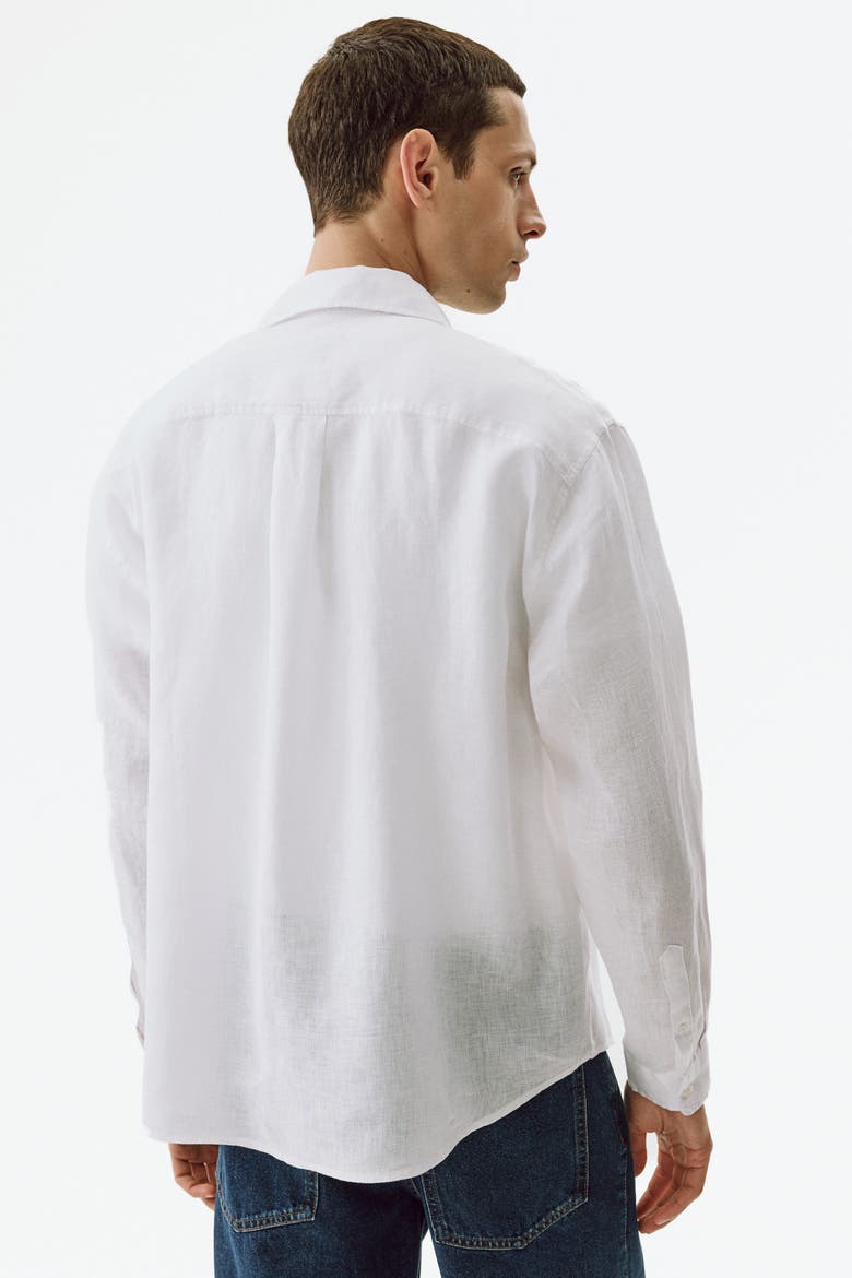 Relaxed-fit Linen Shirt, Alternate, color, White