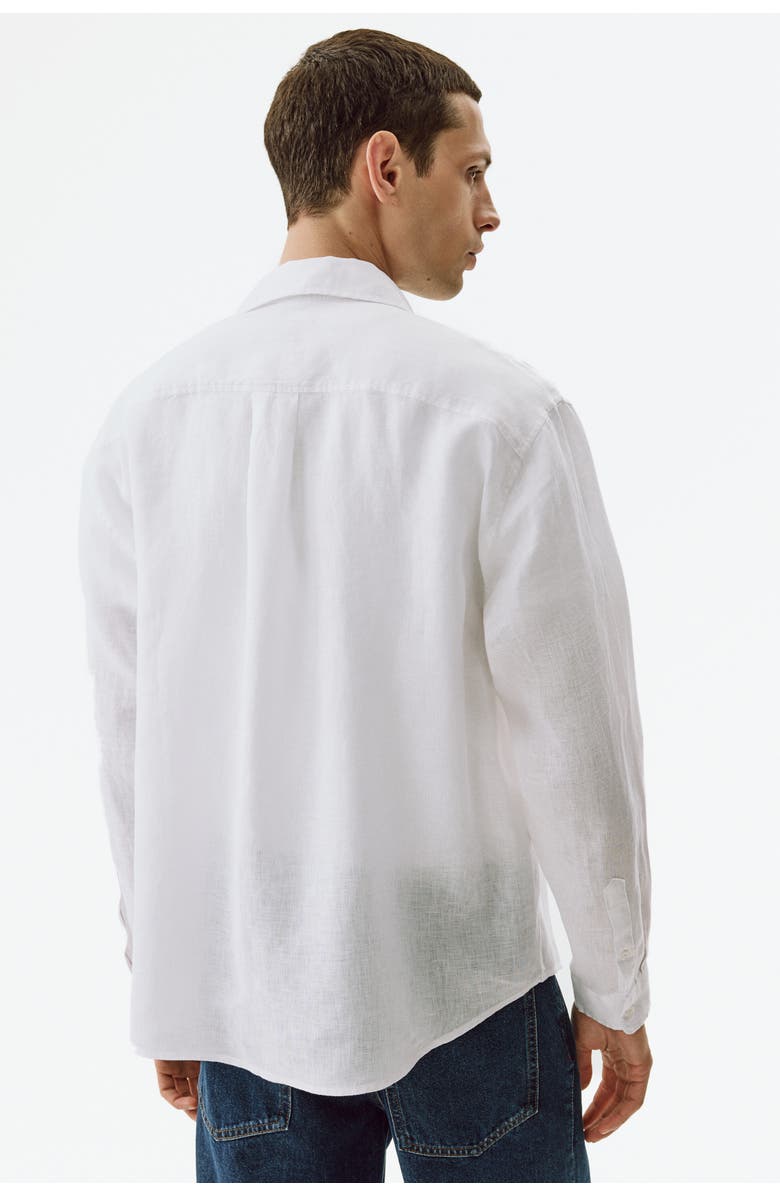 H&M Relaxed-fit linen shirt, Alternate, color, White