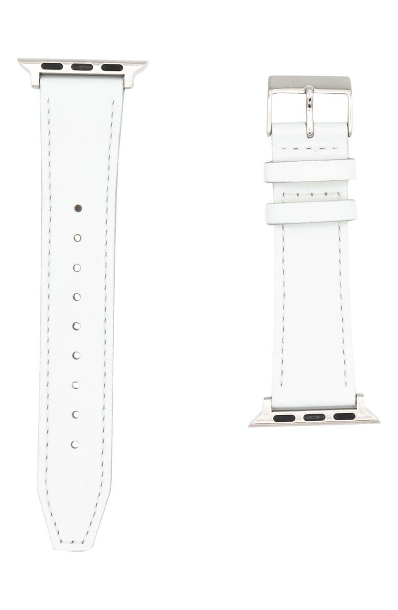 Rebecca Minkoff 20mm Smooth Leather Watch Strap, Main, color, 