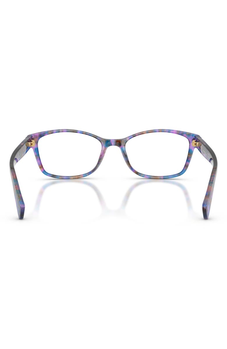 COACH 53mm Rectangular Optical Glasses, Alternate, color, Purple Confetti / Demo Lens