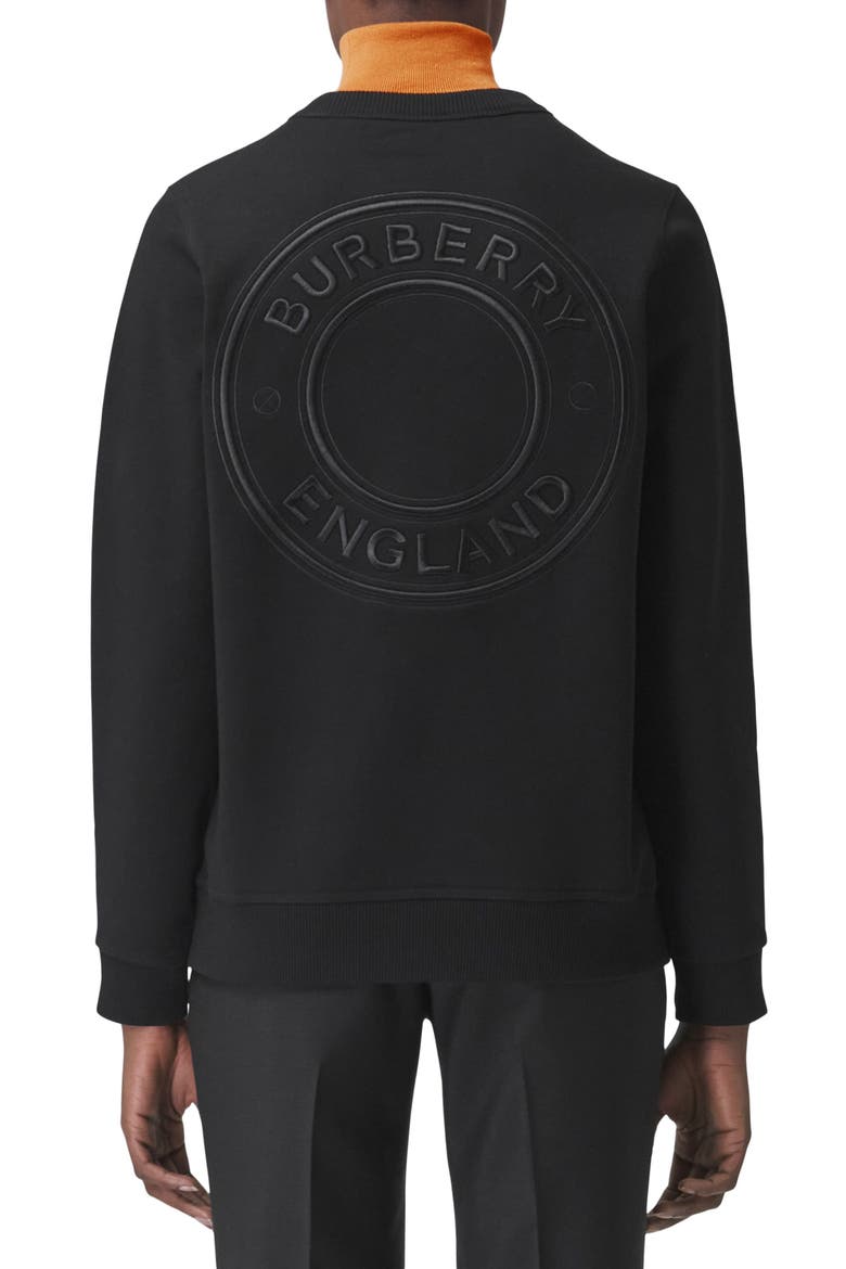 Poulter Roundel Logo Embroidered Sweatshirt, Alternate, color, BLACK