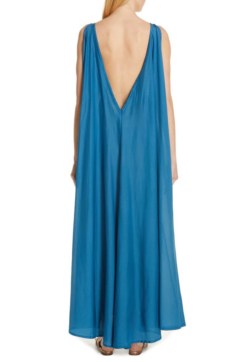 Clemence Cotton & Silk Maxi Dress, Alternate, color, POSEIDON