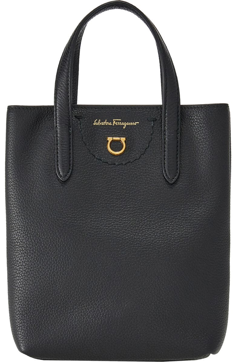 FERRAGAMO Leather Top Handle Bag, Main, color,