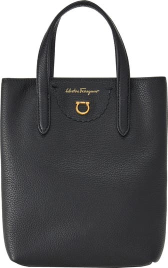 ★関税込み★ FERRAGAMO BLACK LEATHER TOP HANDLE BAG Ferragamo Gancio Leather Top-Handle Bag | Neiman Marcus