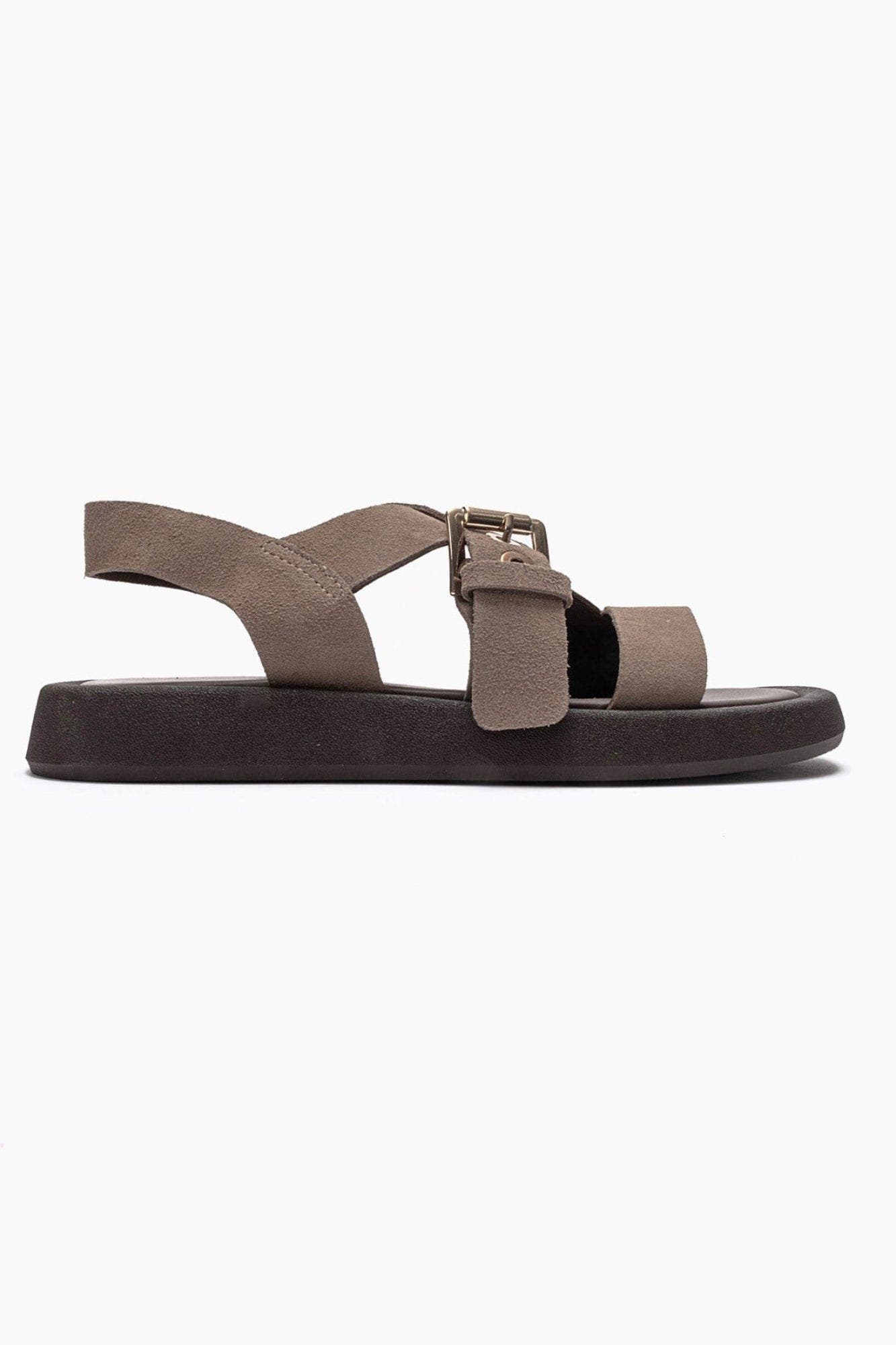 Roven Leather Sandal, Alternate, color, Mink Suede