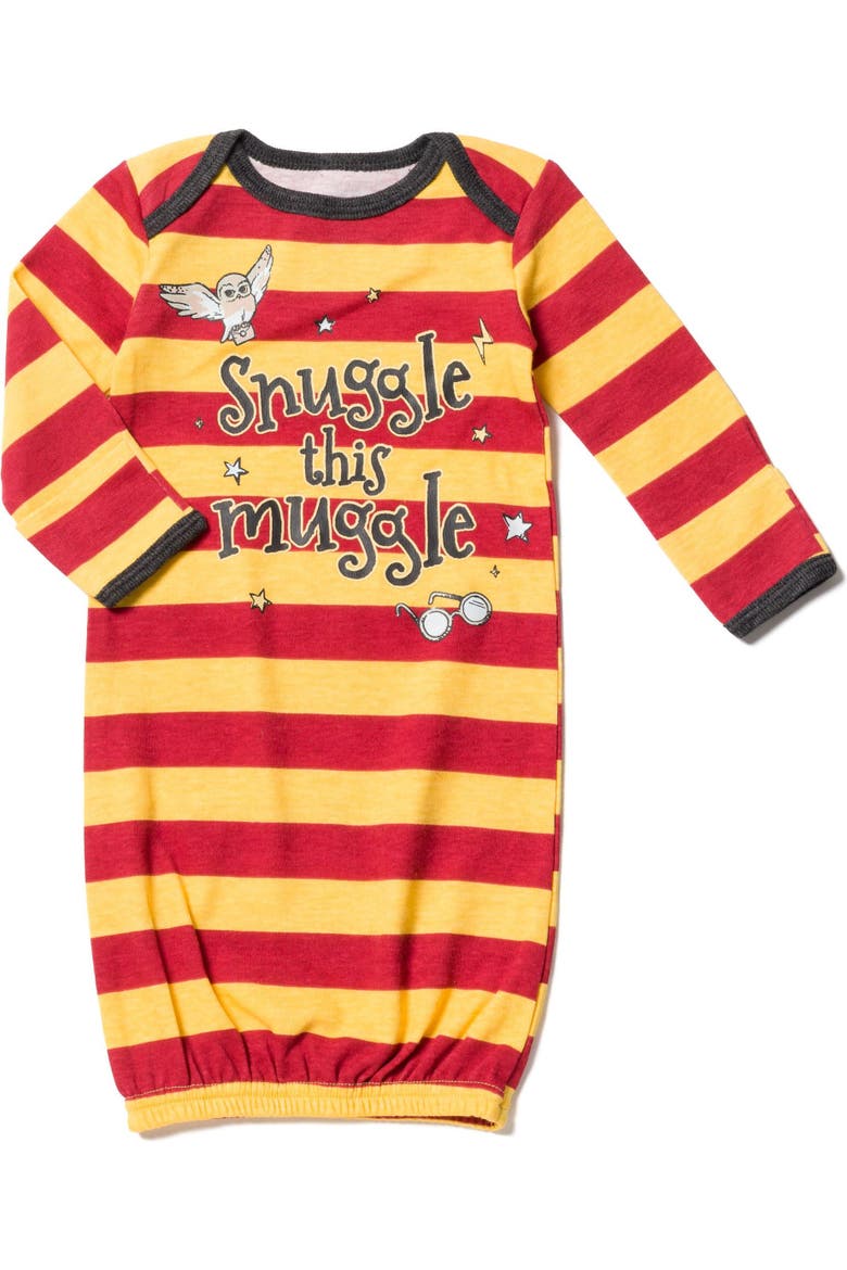 Sleepwear One Piece Sleeper Gown, Alternate, color, Grey Red Charcoal