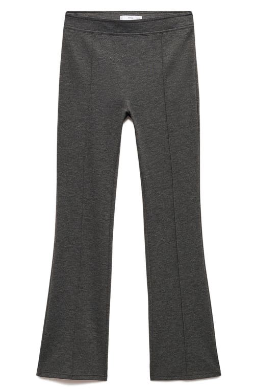 Mango Seamed Flare Leg Pants In Grey