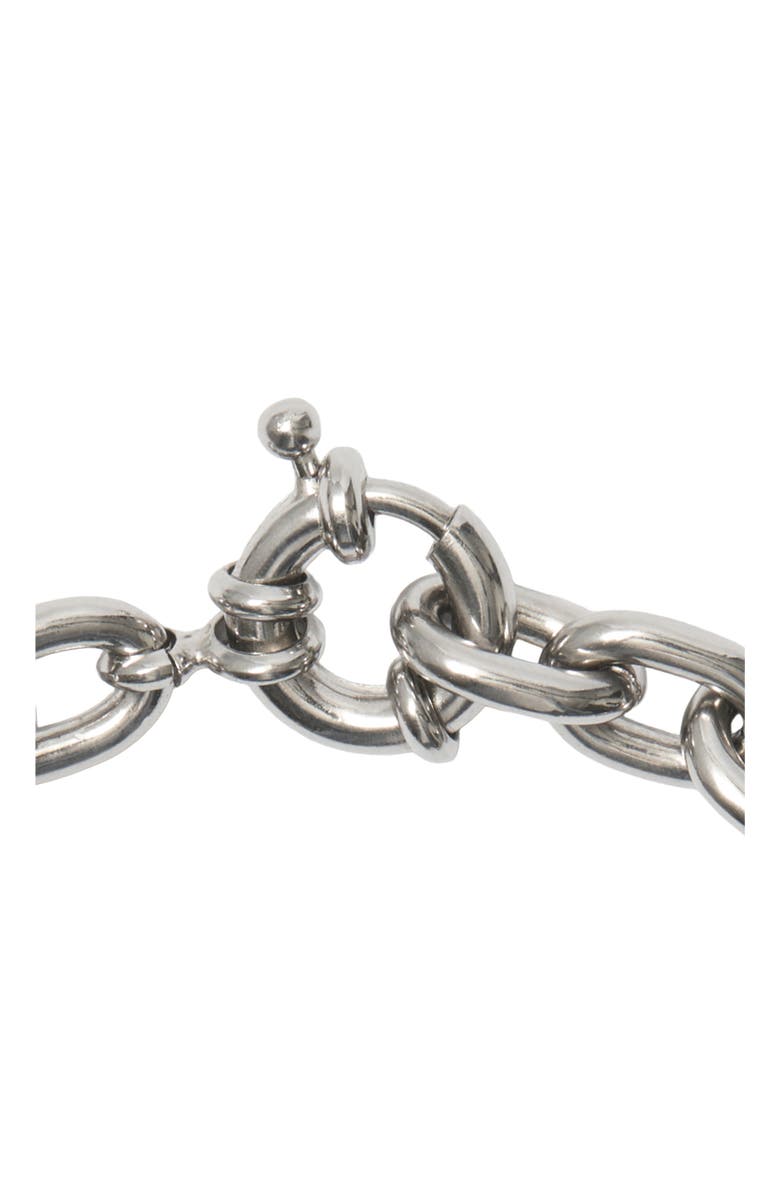 Burberry Charm Chain Bracelet, Alternate, color, Silver