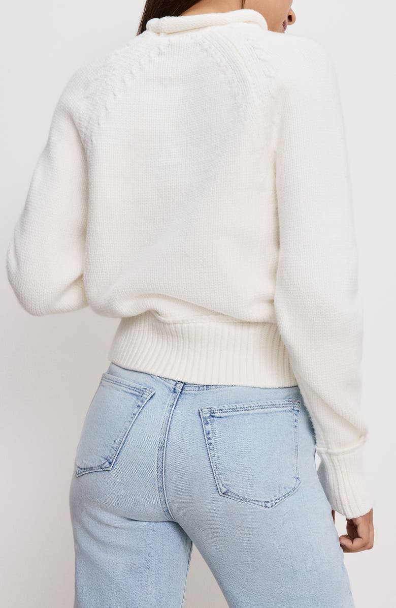 Good American Mock Neck Sweater, Alternate, color, Cloud White001